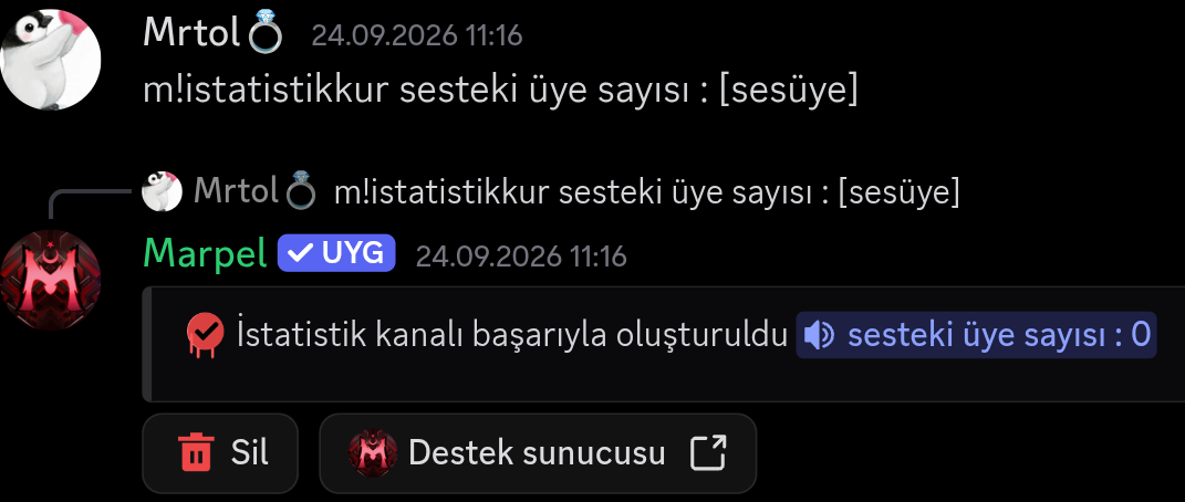 Ses, Tag ve Toplam Üye görseli